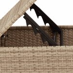 vidaXL Tabouret de jardin avec coussin beige 55x55x37cm résine tressée