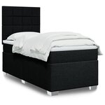 vidaXL Sommier à lattes de lit et matelas Noir 80x200 cm Tissu