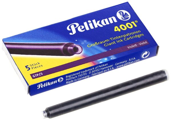 Etui de 5 Cartouches d'encre Grand réservoir 4001 GTP/5 Violet PELIKAN