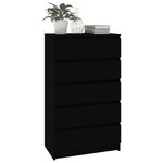 vidaXL Commode Noir 60x36x103 cm Bois d'ingénierie
