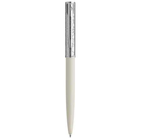 Stylo bille waterman allure deluxe blanc  recharge bleue pointe moyenne  coffret cadeau