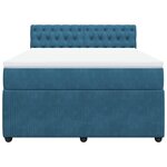vidaXL Sommier à lattes de lit et matelas bleu 140x190 cm velours