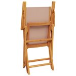 vidaXL Chaises de jardin pliantes lot de 6 taupe tissu et bois massif