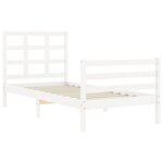 vidaXL Cadre de lit avec tête de lit blanc petit simple bois massif