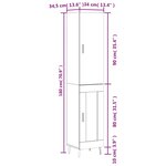 vidaXL Buffet haut Sonoma gris 34 5x34x180 cm Bois d'ingénierie