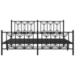 vidaXL Cadre de lit métal avec tête de lit/pied de lit noir 183x213 cm