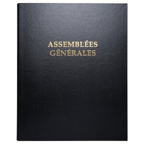 Reliure Registre 32x26cm 4 Anneaux Avec Recharge De 100 Feuillets - Assemblées Générales - Noir - Exacompta