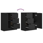 vidaXL Buffet noir 60x30x70 cm bois d'ingénierie