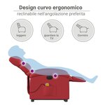 vidaXL Fauteuil inclinable de massage électrique rouge similicuir