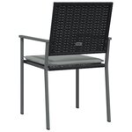 vidaXL Chaises de jardin et coussins lot de 2 noir 54x62 5x89 cm rotin