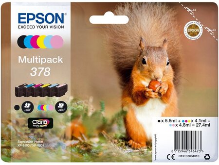 Pack 6 cartouches d'encre epson ecureuil 378