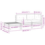 vidaXL Canapé de jardin et coussins repose-pied bois massif douglas