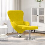 Fauteuil Œuf vidaXL avec repose-pieds en velours jaune