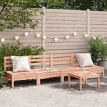 vidaXL Canapés de jardin sans accoudoirs 4 Pièces bois massif douglas