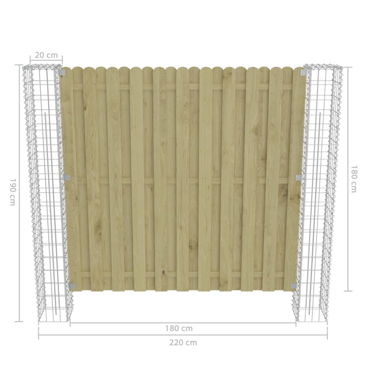 Panneau de clôture de jardin Bois de pin imprégné 180 x 180 cm