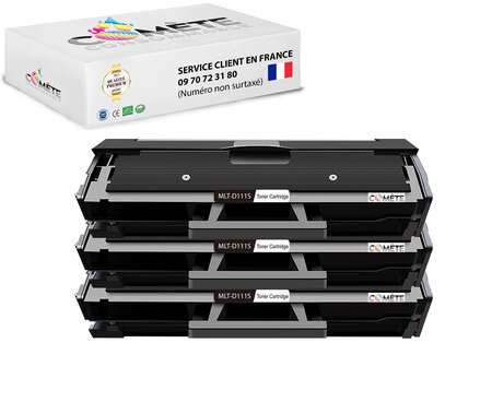 D111s - 3 cartouche de toner compatible avec samsung d111s mlt-d111s 111s noir pour imprimante samsung xpress m2026 m2026w m2070 m2070w m2020w m2022w m2022 m2020 m2070fw…