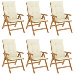 vidaXL Chaises de jardin inclinables et coussins lot de 6 bois teck