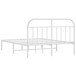 vidaXL Cadre de lit métal avec tête de lit blanc 140x190 cm