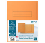 Paquet De 50 Chemises Imprimées 2 Rabats Super 210 - 24x32cm - Orange - X 5 - Exacompta