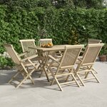 vidaXL Chaises de jardin pliantes lot de 6 gris 56x61x89 cm bois teck