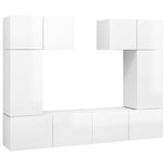 vidaXL Ensemble de meuble TV 6 Pièces Blanc brillant Aggloméré