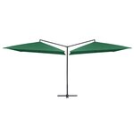 vidaXL Parasol double avec mât en acier 250 x 250 cm Vert