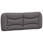 vidaXL Coussin de tête de lit gris 140 cm similicuir