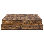vidaXL Cadre de lit de rangement Chêne fumé 135x190 cm