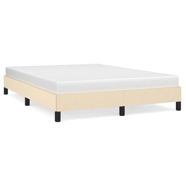 vidaXL Cadre de lit Crème 140x190 cm Tissu