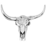 vidaXL Décoration murale en forme de crâne de taureau Aluminium Argenté