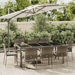 vidaXL Ensemble à manger de jardin 9 Pièces coussins gris résine tressée