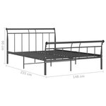 vidaXL Cadre de lit sans matelas noir métal 140x200 cm