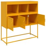 vidaXL Buffet jaune moutarde 100 5x39x107 cm acier laminé à froid