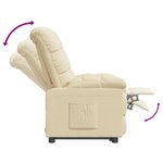 vidaXL Fauteuil inclinable Crème Tissu