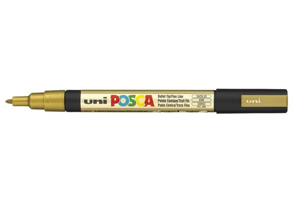 Marqueur pointe conique fine pc3m 0 9 - 1 3mm or x 12 POSCA