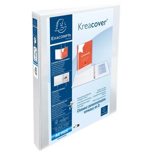 Classeur Pp Personnalisable Kreacover - 2 Anneaux En D 20mm - A4 Maxi - Blanc - X 10 - Exacompta