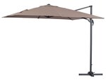 Parasol jardin déporté Alu "Sun 3" - Carré - 3 x 3 m - Taupe