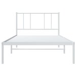vidaXL Cadre de lit métal avec tête de lit blanc 100x200 cm