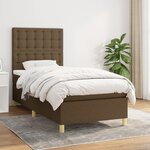 vidaXL Sommier à lattes de lit avec matelas Marron foncé 100x200 cm
