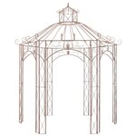 vidaXL Pavillon de jardin Marron antique 3 m Fer