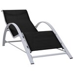 vidaXL Chaises longues lot de 2 avec table aluminium noir
