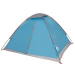 vidaXL Tente de camping à dôme 4 personnes bleu imperméable