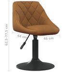 vidaXL Chaises pivotantes à manger lot de 6 marron velours