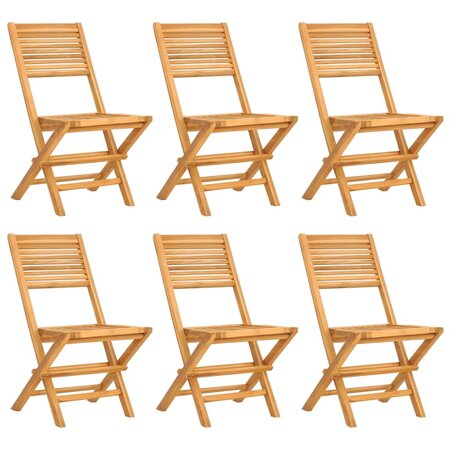 vidaXL Chaises de jardin pliantes lot de 6 47x62x90cm bois massif teck