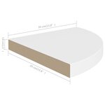 vidaXL Étagère d'angle flottante blanc 35x35x3 8 cm MDF