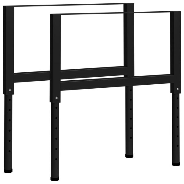 vidaXL Cadres d'établi réglables 2 Pièces Métal 85x(69-95 5) cm Noir