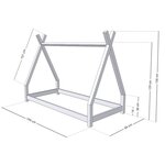 Lit tipi enfant NAKANA 90 x 190 vert sauge