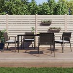 vidaXL Ensemble à manger de jardin 5 Pièces coussins résine tressée acier