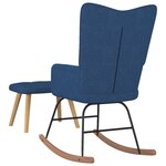 vidaXL Chaise à bascule avec repose-pied Bleu Tissu