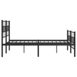 vidaXL Cadre de lit métal avec tête de lit/pied de lit noir 140x190 cm